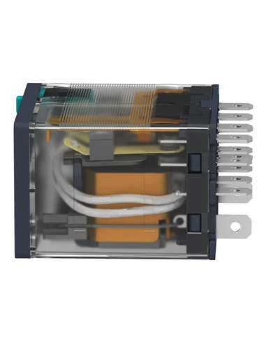 Relè RELNOR +LED 15A 24VDC con spia luminosa e 4 contatti.