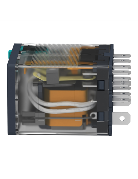 Relè RELNOR +LED 15A 24VDC con spia luminosa e 4 contatti.