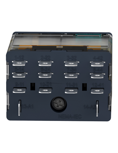 Relè RELNOR +LED 15A 24VDC con spia luminosa e 4 contatti.