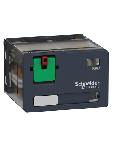 POTENC +LED 15A 24VAC relay with 4 contacts and integrated indicator light.