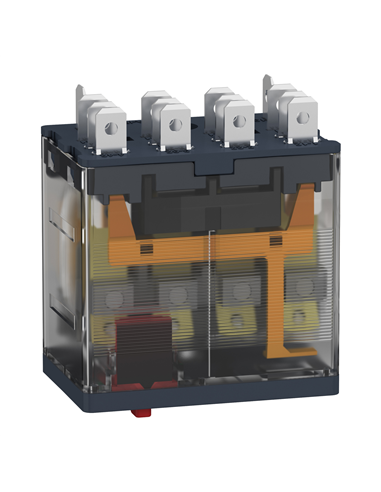 POTENC +LED 15A 24VAC relay with 4 contacts and integrated indicator light.