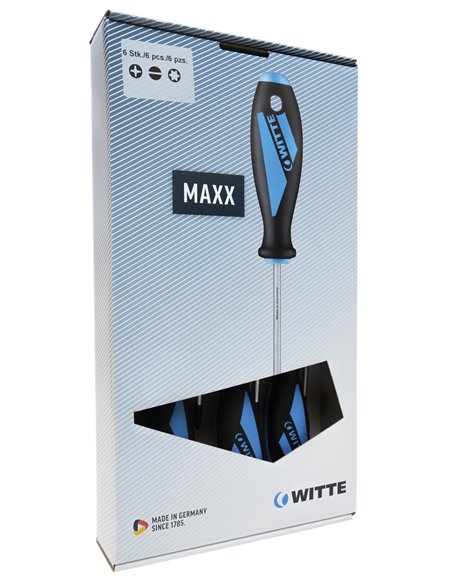 Witte-653864-Juego de 6 destornilladores MAXX Puntas planas y PZ