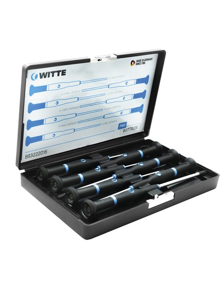 Witte-89322-Juego de 7 destornilladores de precisión WITTRON en estuche de plástico antichoque (PL/PH)