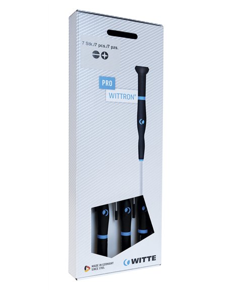 Witte-89342-Juego de 7 destornilladores de precisión WITTRON en blister de plástico (PL/PH)