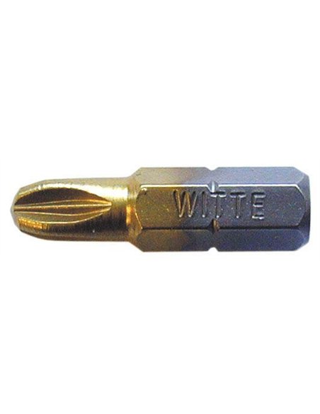 Witte-27321-Punta Phillips STANDARD TIN guía 1/4" corta (PH2x25)