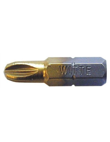 Witte-27322-Punta Phillips STANDARD TIN guía 1/4" corta (PH3x25)