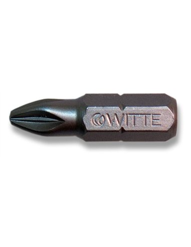 Witte-28502-Punta Phillips INOX guía 1/4" corta (PH2x25)