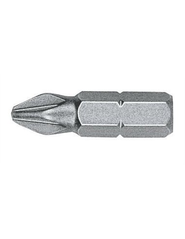 Witte-27046-Caja de 100 puntas Pozidriv STANDARD guía 1/4" corta (PZ.2 x 25)