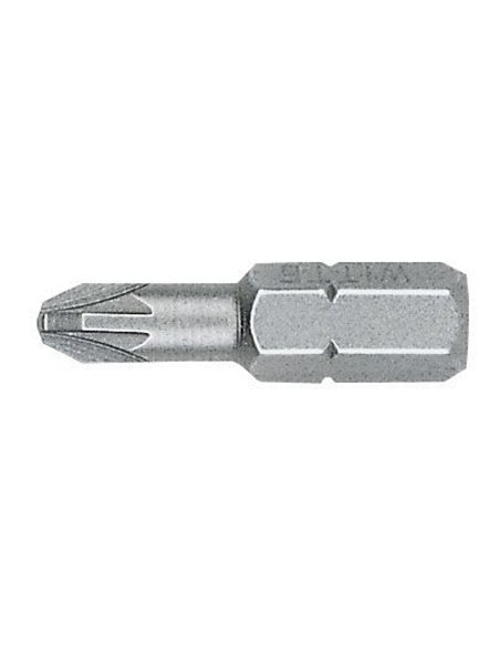 Witte-27057-Punta Pozidriv STANDARD guía 1/4" corta punta reducida