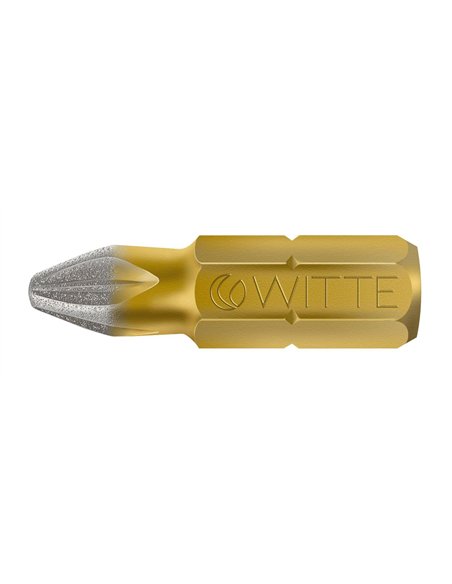Witte-27611-Punta Pozidriv DIAMOND guía 1/4" corta (PZ1x25)