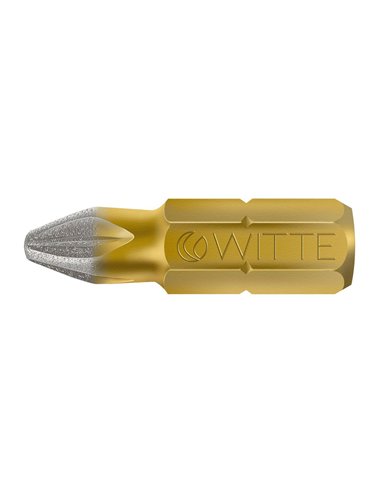 Witte-27613-Punta Pozidriv DIAMOND guía 1/4" corta (PZ3x25)