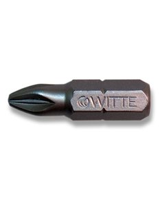 Witte-28511-Punta Pozidriv INOX guía 1/4" corta (PZ1x25)