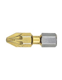Witte-28446-Punta Pozidriv BITFLEX TIN guía 1/4" corta (PZ2x25)