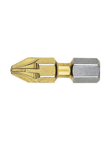 Witte-28446-Punta Pozidriv BITFLEX TIN guía 1/4" corta (PZ2x25)