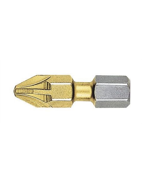 Witte-28446-Punta Pozidriv BITFLEX TIN guía 1/4" corta (PZ2x25)