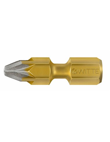 Witte-28011-Punta Pozidriv BITFLEX DIAMOND guía 1/4" corta (PZ1x25)
