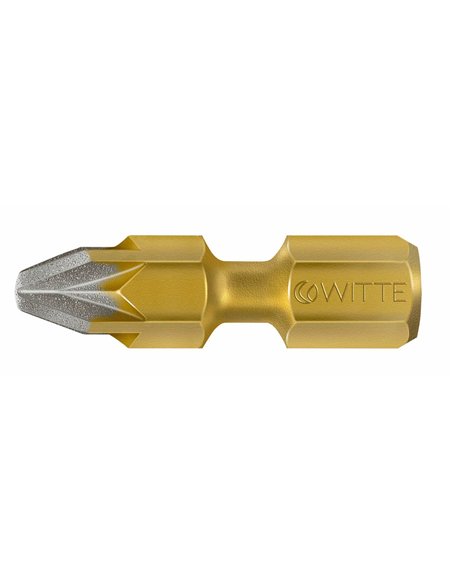 Witte-28011-Punta Pozidriv BITFLEX DIAMOND guía 1/4" corta (PZ1x25)