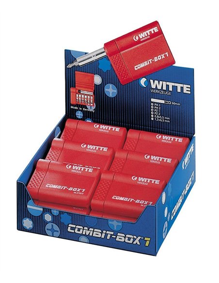 Witte-27624-Caja de puntas de atornillar COMBIT-BOX 7 granel (Tipo Bitflex TiN negro)