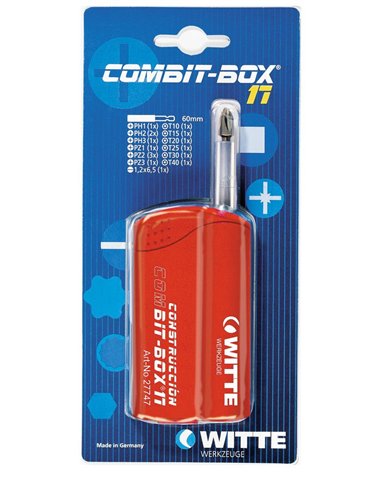Witte-27774-Caja de puntas de atornillar COMBIT-BOX 17 blíster (Tipo Construcción)