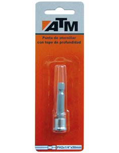 ATM-14PH225B-Puntas de atornillar con tope de profundidad en blister individual (PH2x1/4" Largo 25 mm) 2