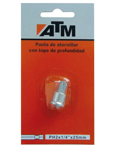 ATM-14PH250B-Puntas de atornillar con tope de profundidad en blister individual (PH2x1/4" Largo 50 mm)
