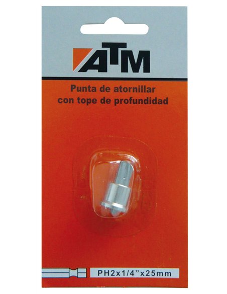 ATM-14PH250B-Puntas de atornillar con tope de profundidad en blister individual (PH2x1/4" Largo 50 mm)