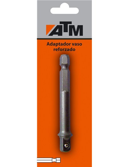 ATM-191101-B-Adaptador vaso reforzado en blister individual (Largo 65 mm 1/4")