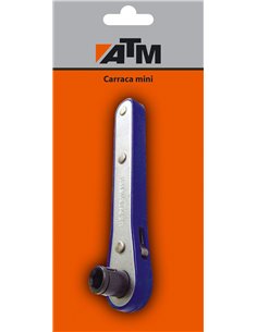ATM-131801-B-Carraca mini en blister individual 2 bocas (Largo 98 mm 1/4" 1/4")