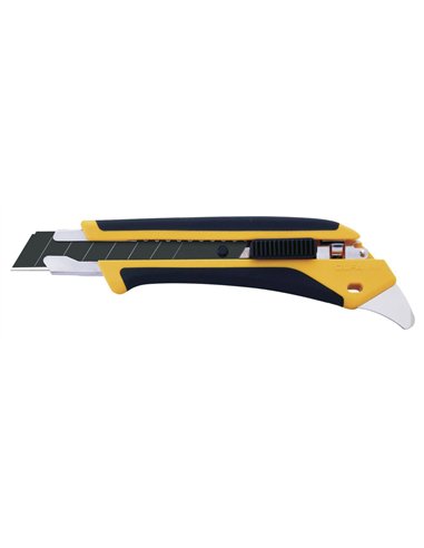 Olfa-L5-AL-Cúter con bloqueo automático, mango antideslizante, púa de metal duro y cuchilla de 18 mm