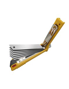Olfa-PL-1-Cúter con bloqueo automático, mecanismo de cambio automático de cuchilla con cargador para 6 cuchillas y cuchilla de 1 2