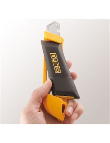 Olfa-DL-1-Cúter con bloqueo automático, contenedor/troceador de cuchillas incorporado en el mango y cuchilla de 18 mm