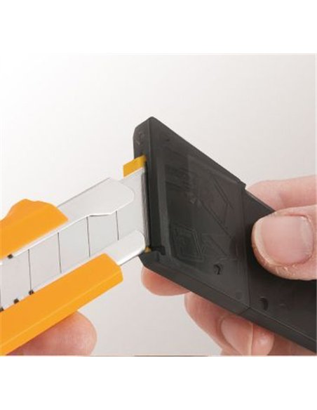 Olfa-DL-1-Cúter con bloqueo automático, contenedor/troceador de cuchillas incorporado en el mango y cuchilla de 18 mm