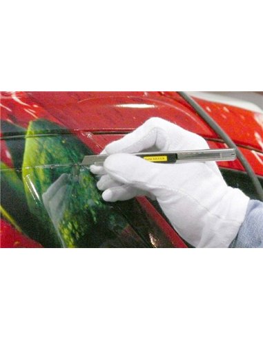 Olfa-SVR-1-Cúter con bloqueo automático, mango de acero inoxidable y cuchilla de 9 mm