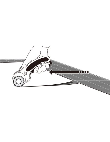 Olfa-RTY-3/DX-Cúter rotativo con botón pulsador de bloqueo y cuchilla circular de 60 mm