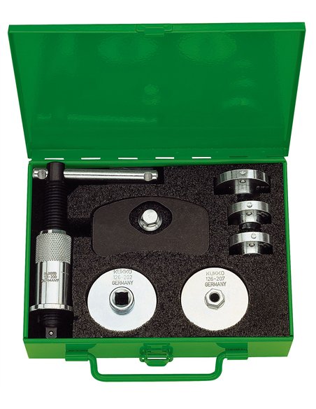Kukko-126-30-Juego de herramientas para reposición de pistones de frenos de disco (10 piezas, con 7 adaptadores)