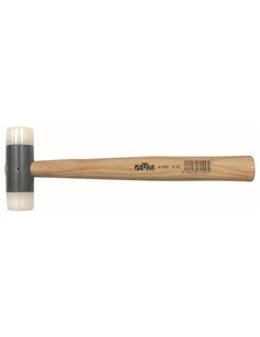 ATM-A104-Maza de nylon mango madera (Ø 44 mm Cabeza 128 mm Largo 350 mm)