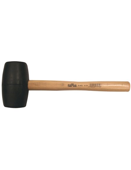 ATM-A404-Maza de goma mango madera (Ø 85 mm Cabeza 128 mm Largo 350 mm)
