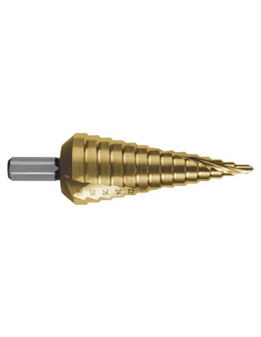 Ruko-101050-9T-Broca escalonada HSS-TiN Ø 4,0-12,0 mm (9 pasos)