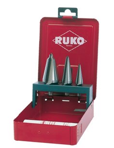 Ruko-101020E-Juego 3 brocas cónicas HSS-E Co 5 + Pasta de corte 30 g