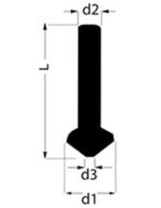 Ruko-102116T-Avellanador cónico DIN 335 forma C 90º HSS-TiN (Ø máx. 12,4 mm) 2