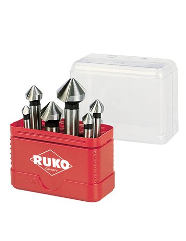Ruko-A102156-Juego de 6 avellanadores cónicos, DIN 335 forma C