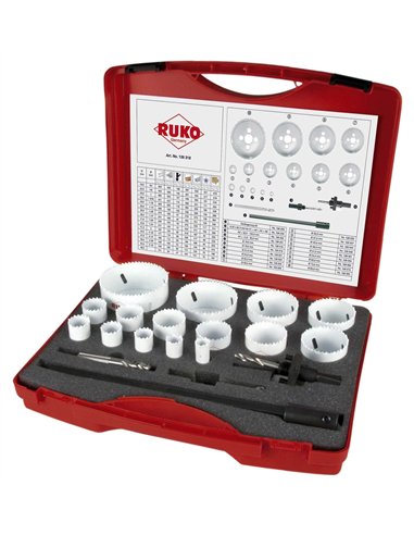 Ruko-126318-Juego de 19 coronas perforadoras HSS-Co 8 tipo Premium