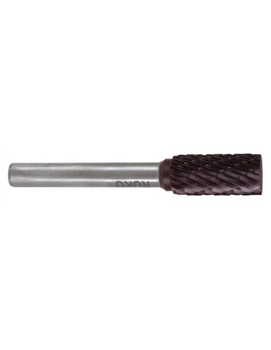 Ruko-116012TC-Fresas metal duro TiCN forma A-ZYA Cilíndrica sin dentado frontal (Ø 10 mm)