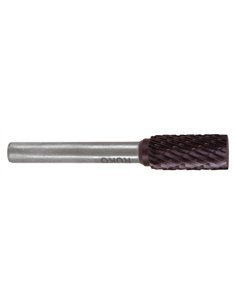Ruko-116017TC-Fresas metal duro TiCN forma A-ZYA Cilíndrica con dentado frontal (Ø 10 mm)