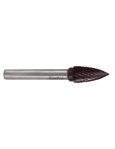 Ruko-116025TC-Fresas metal duro TiCN forma G-SPG Arco en punta (Ø 6 mm)