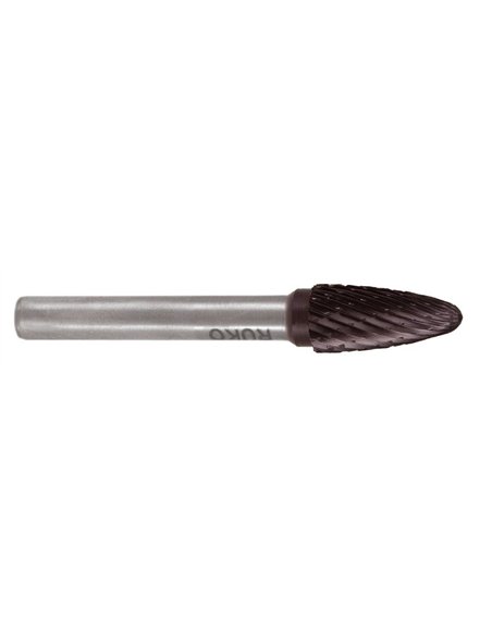Ruko-116032TC-Fresas metal duro TiCN forma F-RBF Arco completo (Ø 10 mm)