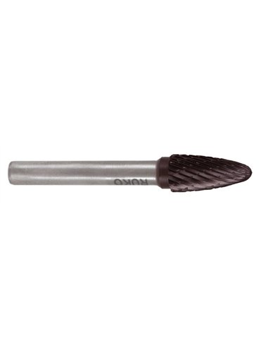 Ruko-116033TC-Fresas metal duro TiCN forma F-RBF Arco completo (Ø 12 mm)