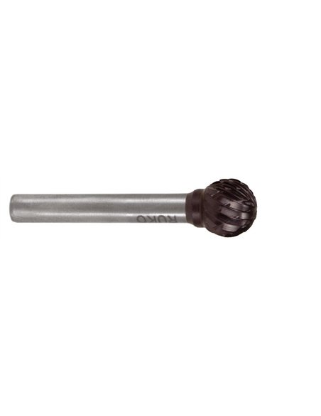 Ruko-116041TC-Fresas metal duro TiCN forma D-KUD Esférica (Ø 6 mm)