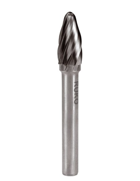 Ruko-116030A-Fresas metal duro Alu forma F-RBF Arco completo (Ø 6 mm)