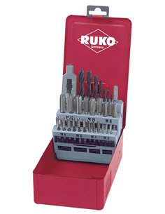 Ruko-245003-Juego de 29 machos de roscar + brocas